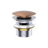 Fienza Universal Pull-Out/Pop-Up Brass Cap Bath Waste with Overflow Brushed Copper WAS78CO