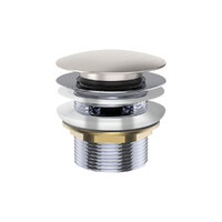 Fienza Universal Pull-Out/Pop-Up Brass Cap Bath Waste with Overflow Brushed Nickel WAS78BN