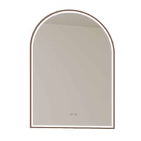 Remer Great Arch LED Bathroom Mirror w Demister 700mm x 1000mm Cuban Bronze GAR70D-CB