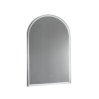Remer Great Arch LED Bathroom Mirror w Demister 700mm x 1000mm Brits Nickel GAR70D-BN