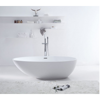 Oval 1700 Freestanding Bathtub Solid Stone Bath Tub Avia Bathware White Delight SI-8833-1700