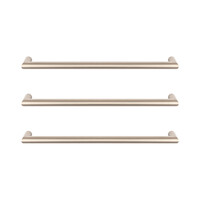 Radiant Heated Towel Rail 12V Single Round Bar 650mm x 90mm Low Voltage Warm Brushed Nickel WBN-SBRTR-650