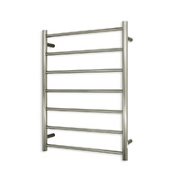 Radiant Heated Towel Ladder Round 7 Bar Electronic Clothes Towel Warmer 600 x 800mm Cool Brushed Nickel CBN-RTR01