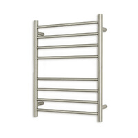 Radiant Heated Towel Ladder Round 10 Bar Electronic Clothes Towel Warmer 530 x 700mm Cool Brushed Nickel CBN-RTR530