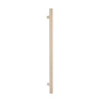 Vertical Round Bar Heated Towel Rail 950mm x 40mm Warm Brushed Nickel Radiant WBN-VTR-950