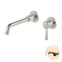 Phoenix Tapware Wiltern SwitchMix Wall Basin / Bath Mixer Set 190mm (Fit-Off Kit Only) Brushed Nickel 144-2812-40-1