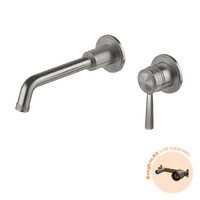 Phoenix Tapware Wiltern SwitchMix Wall Basin / Bath Mixer Set 190mm (Fit-Off Kit Only) Brushed Carbon 144-2812-31-1