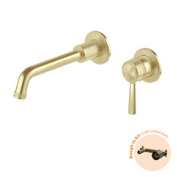Phoenix Tapware Wiltern SwitchMix Wall Basin / Bath Mixer Set 190mm (Fit-Off Kit Only) Brushed Gold 144-2812-12-1