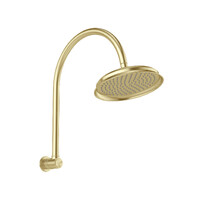 Phoenix Tapware Wiltern High-Rise Shower Arm and Rose Brushed Gold 144-5300-12