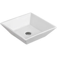 Fienza Jenna Ceramic Above Counter Basin Gloss White No Tap Hole 410mm x 410mm RB09