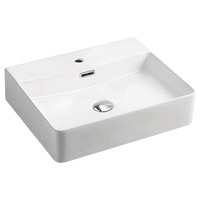Fienza Petra Ceramic Above Counter Basin Gloss White One Tap Hole 500mm x 420mm RB2173