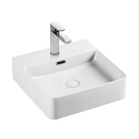Fienza Petra Mini Ceramic Above Counter Basin Gloss White One Tap Hole 420mm x 420mm RB2177