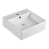 Fienza Helen Ceramic Above Counter Basin Gloss White One Tap Hole 460mm x 460mm RB71