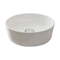 Fienza RAK Moon Round Ceramic Above Counter Basin Gloss White No Tap Hole 420mm x 420mm 606000W