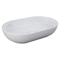 Fienza RAK Feeling Oval Ceramic Above Counter Basin White No Tap Hole 550mm x 350mm 606100W