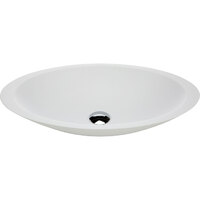 Fienza Bahama Cast Stone Solid Surface Above Counter Basin Matte White No Tap Hole 600mm x 350mm CSB01