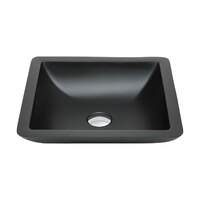 Fienza Classique 420 Cast Stone Solid Surface Above Counter Basin Matte Black No Tap Hole 420mm x 420mm CSB02-MB