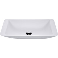 Fienza Classique 600 Cast Stone Solid Surface Above Counter Basin Matte White No Tap Hole 600mm x 345mm CSB03