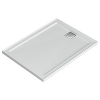 Oceano Shower Base 900 x 820mm 4 Tile Flange Solid Cast includes Chrome Grate Stonelite ECO EC982R