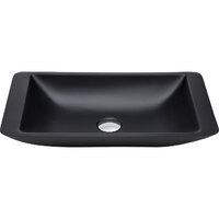 Fienza Classique 600 Cast Stone Solid Surface Above Counter Basin Matte Black No Tap Hole 600mm x 345mm CSB03-MB