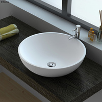 Fienza Lexy Cast Stone Solid Surface Above Counter Basin Matte White No Tap Hole 380mm x 380mm CSB038