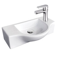 Fienza Charlotte Wall Hung Basin Gloss White One Tap Hole 440mm x 245mm TR4523