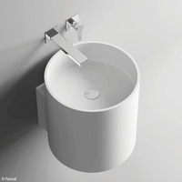 Fienza Livo Solid Surface Wall Hung Basin Matte White 400mm x 400mm CSB2013