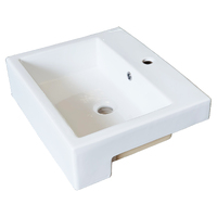 Bacini Semi Inset Basin 520mm x 430mm Ceramic Vessel Gloss White GRS701B