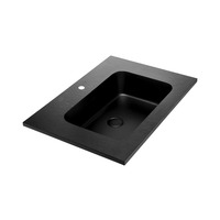 Fienza Montana 750 Solid Surface Basin Top Matte Black One Tap Hole 750mm x 460mm MON75
