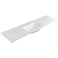 Fienza Vanessa 1800 Single Bowl Poly Marble Basin Top Gloss White One Tap Holes 1800mm x 460mm 180VANS