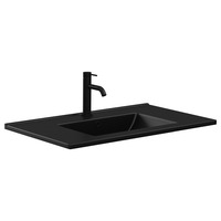 Fienza Dolce 750 Ceramic Basin Top Matte Black One Tap Hole 755mm x 460mm TCLB75