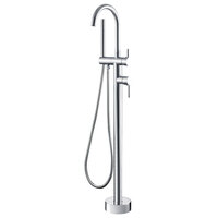Fienza Isabella Floor Mounted Bath Outlet Mixer and Shower Bath Tub Filler Chrome 213113