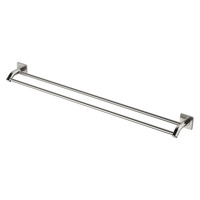 Fienza Sansa Double Towel Rail 900mm Square Plate Brushed Nickel 83208BN