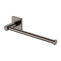 Fienza Sansa Hand Towel Rail / Toilet Roll Holder Square Plate Gun Metal 83205GM