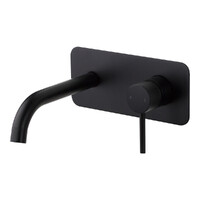 Anise Wall Plate Mixer With 180Mm Spout Trim Kit Matt Black Brasshards 11SL755MT