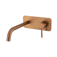 Anise Wall Plate Mixer With 250Mm Spout Trim Kit Brushed Bronze Lead Free Brasshards 11SL758ZTF