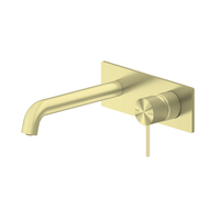 Nero Tapware Mecca Wall Basin Mixer 160mm  Spout Brushed Gold NR221907a160BG