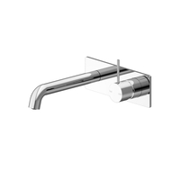 Nero Tapware Mecca Wall Basin Mixer Handle Up 230mm Spout Chrome NR221907b230CH