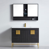 BNK Shaving Mirror Cabinet and Bathroom Vanity Cabinet 1200mm Dark Grey Burano MC-61120(DG) & CB-41120(DG)