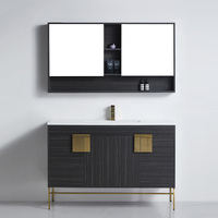 BNK Shaving Mirror Cabinet and Bathroom Vanity Cabinet 1500mm Dark Grey Burano MC-61150(DG) & CB-41150(DG)