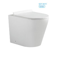 BNK Matt White Toilet Floor Pan Rimless Back to Wall Universal S & P Trap Installation ATBL-104N-FST MW