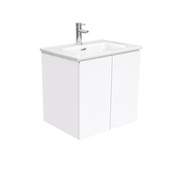 Fienza Joli Bathroom Vanity 600 Wall Hung Vanity Fingerpull Gloss White JOL60F