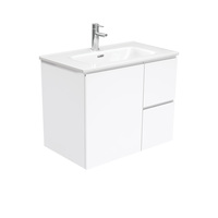 Fienza Joli Fingerpull Bathroom Vanity 750 Wall Hung Vanity Gloss White JOL75FR