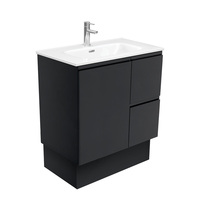 Fienza Joli Fingerpull Bathroom Vanity on Kickboard 750 Satin Black JOL75ZBKR