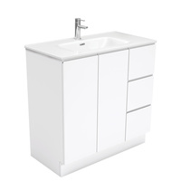 Fienza Joli Bathroom 900 Vanity on Kickboard Fingerpull Gloss White JOL90C