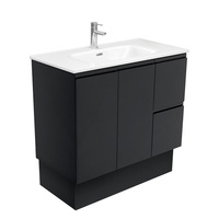 Fienza Joli Fingerpull 900 Bathroom Vanity on Kickboard Satin Black JOL90ZBKR