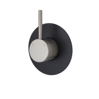 Fienza Up Shower Wall Mixer Brushed Nickel Large Matte Black Round Plate Bathroom Tap Kaya 228114BNB-3