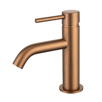 Anise Eco Basin Mixer Curved Spout Brushed Bronze Lead Free Brasshards 11SL990ZLF