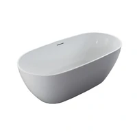 Zumi Bathtub Free Standing Oval Shape Bath Tub Gloss White 1500mm BT6602-1500