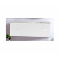 Best BM Bathroom Vanity Cabinet 1500 2 Door & 4 Drawers Gloss White Wall Hung BVW-1500